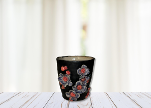 Keramik krus med 3D blomster